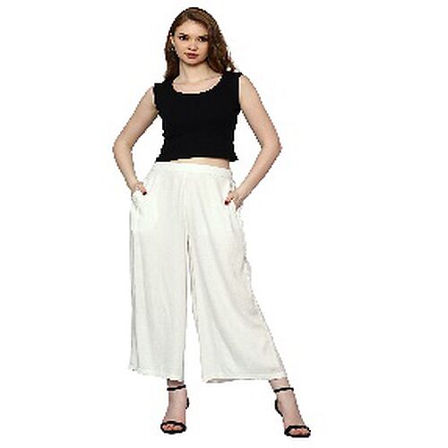 Buy Ruhfab Rayon Flared Palazzo for Women Combo/Regular Fit Women Plazzo  Pant/Causal Pants for Women's & Girls (Save Pack of 2, Red_Blue, Medium) at  Amazon.in