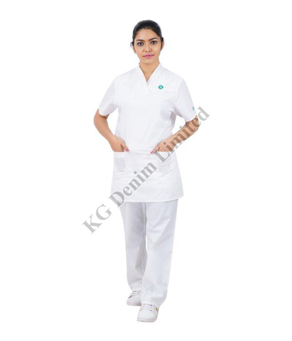 Ladies White Medical Scrub Suit