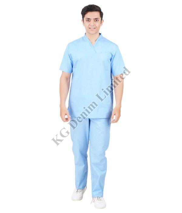 Mens Blue Medical Scrub Suit