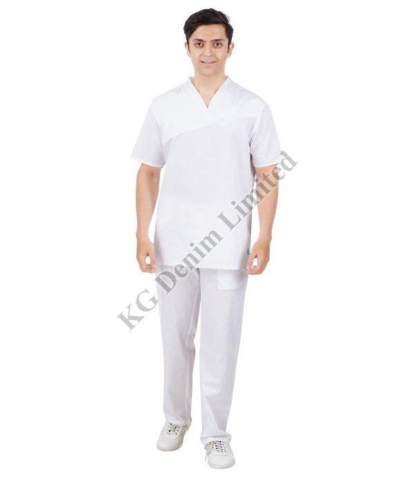Mens White Medical Scrub Suit