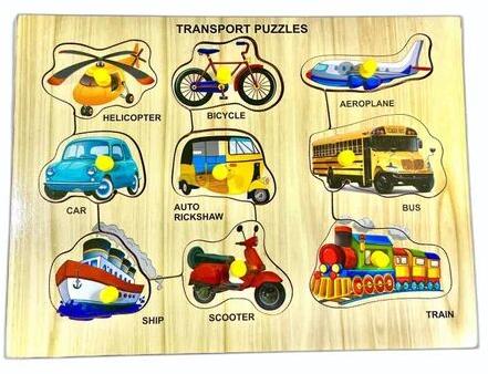 Kids Wooden Transport Tray Puzzle