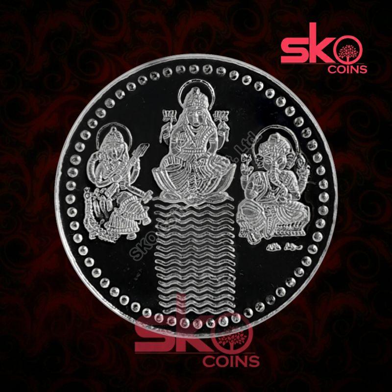 Laxmi Ganesh & Saraswati Silver Coin