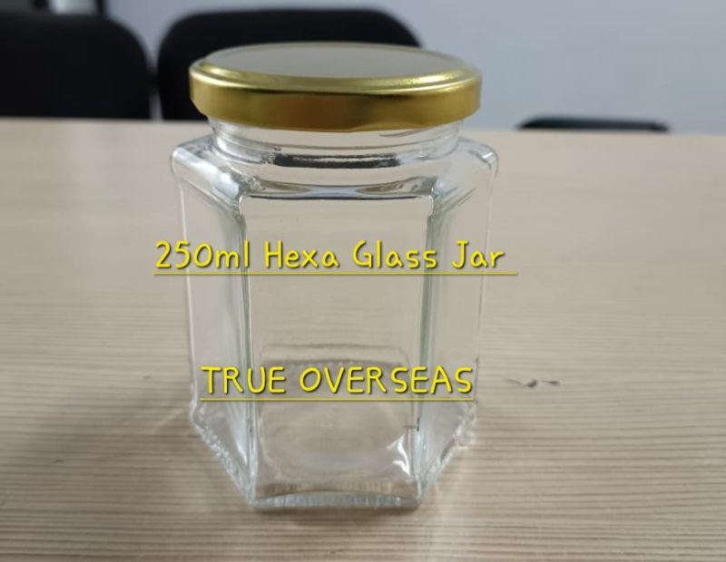 250 ml Glass Hexagonal Jar