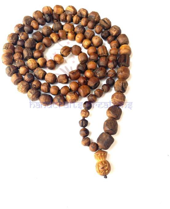 108 Rough Beads Knotted Tulsi Mala
