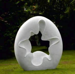 Outdoor Curved Marble Sculpture