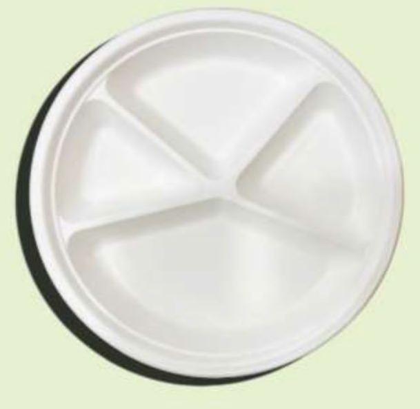 11 Inch Bagasse 4 CP Round Plate