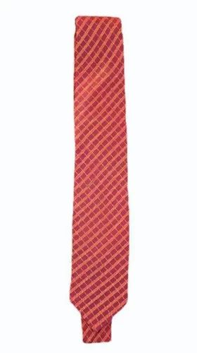 Mens Check Print Silk Tie