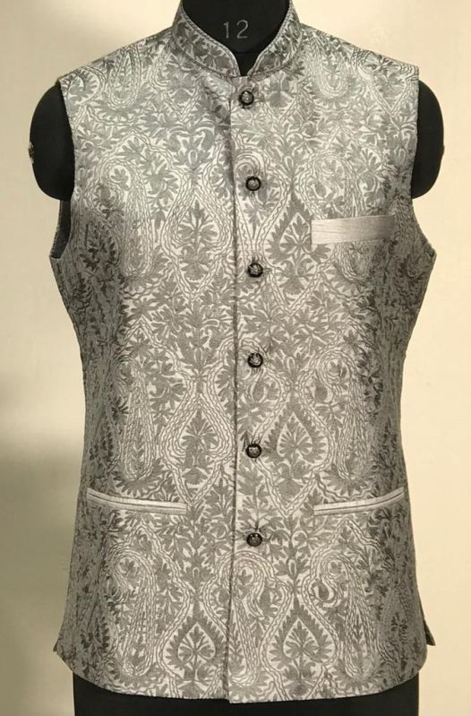 Mens Kashmiri Embroidery Nehru Jacket