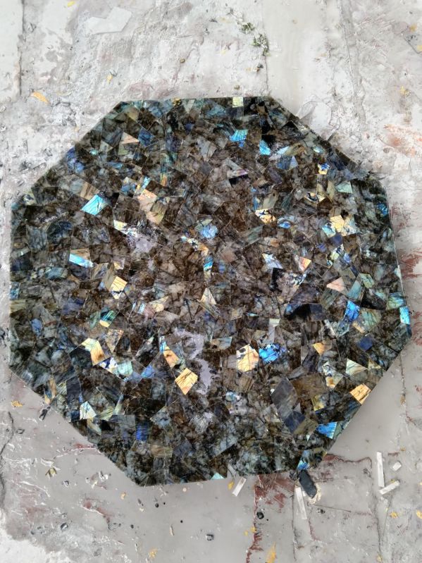 Round Labradorite Stone Table Top