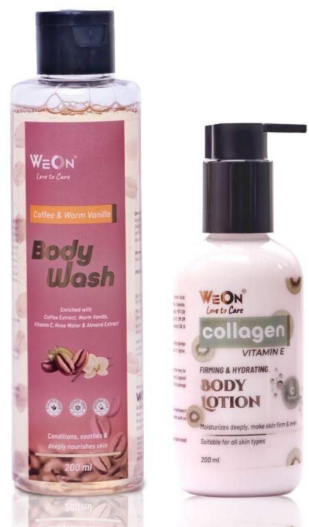 Weon Body Wash Collagen & Vitamin E Body Lotion Combo Pack