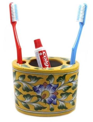 Blue Pottery Tooth Brush Holder
