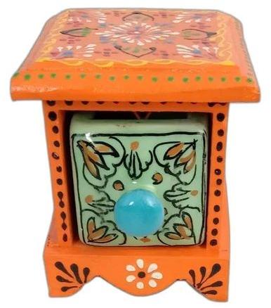 Orange Hand Painted Ceramic Drawer