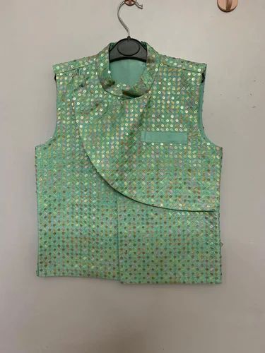 Light Green Boys Kids Sleeveless Jacket