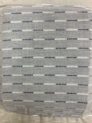 Grey Striped Jacquard Cotton Fabric