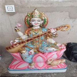 Marble Kamalasan Sarasvati Mata Statue