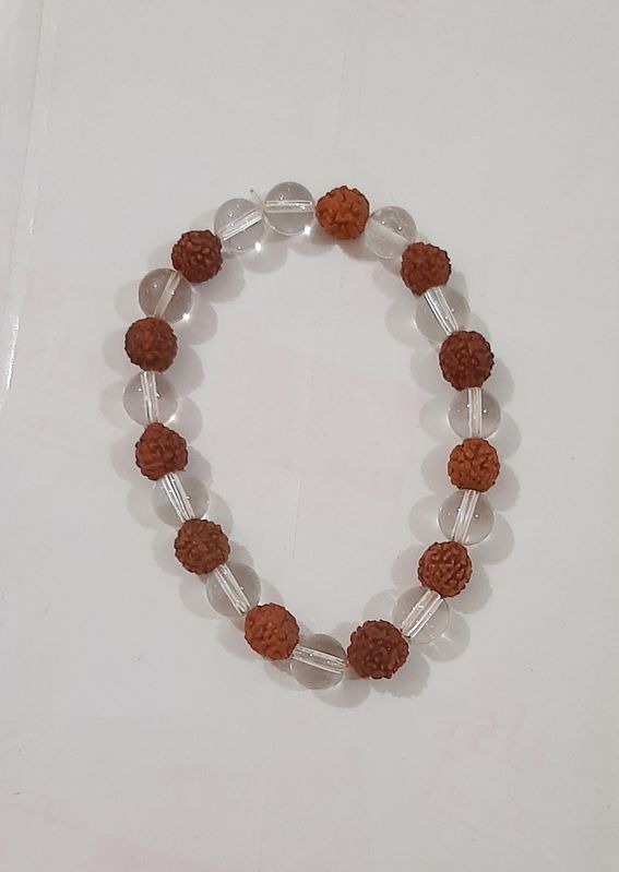 Crystal Quartz Rudraksha Bracelet