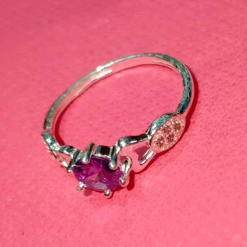 Ladies Purple Gemstone Sterling Silver Ring