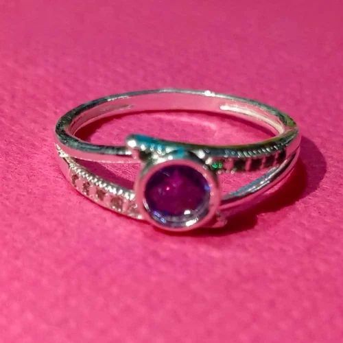 Purple Gemstone Silver Ring