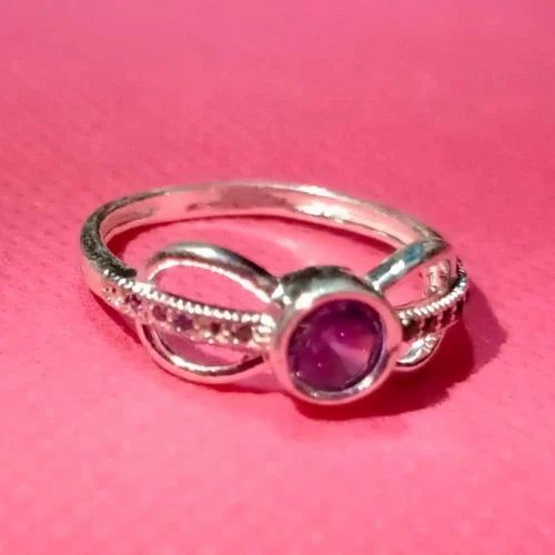 Purple Ruby Gemstone Silver Ring