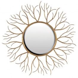 Iron Frame Sunburst Round Mirror
