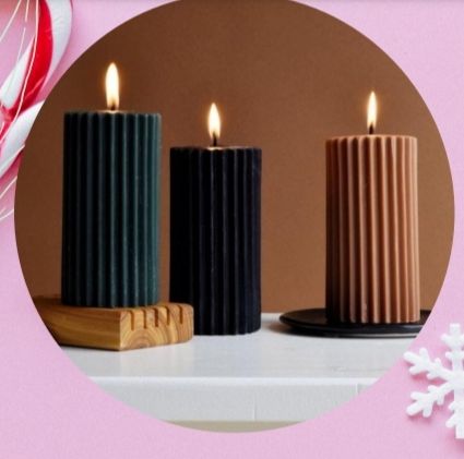 Deep Strip Soy Wax Pillar Candle