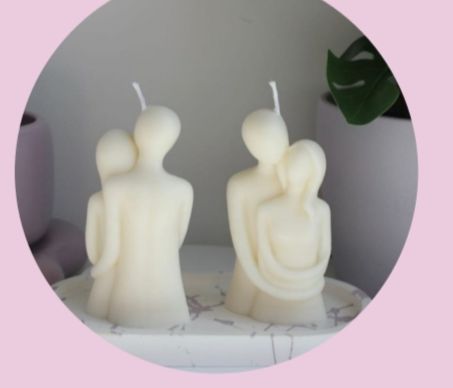 White Couple Candle
