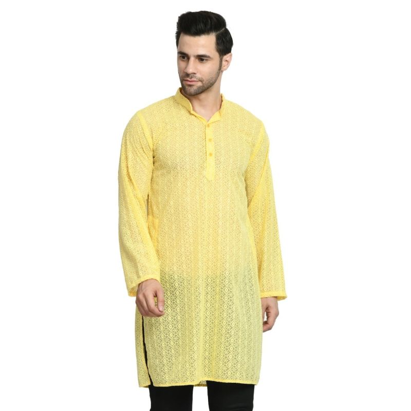 Cotton Mens Lucknowi Chikankari Kurta