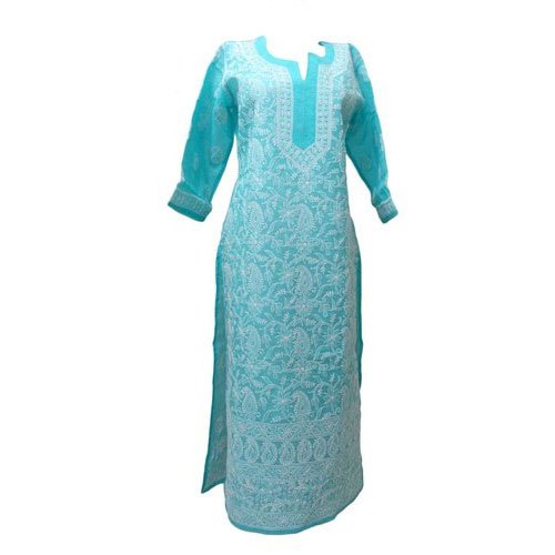 Lucknowi Chikankari Muslin Kurti