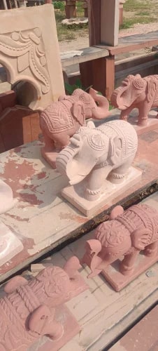 Sandstone Carved Elephant Statue