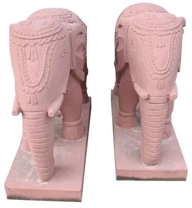 Sandstone Pink Elephant Statue