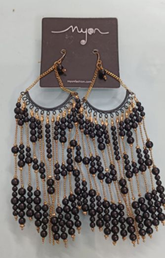 Black Beaded Earrings