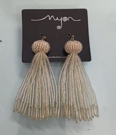 Golden Beaded Earrings