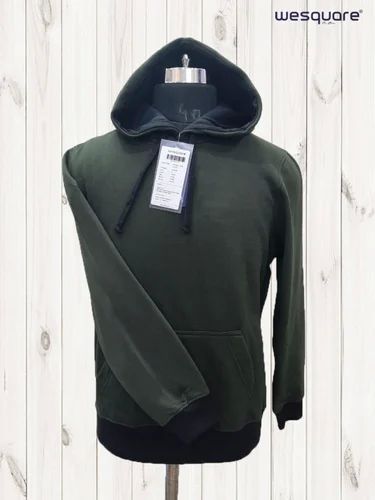 Mens Fleece Olive Green Hoodies Manufacturer Supplier from Ludhiana India