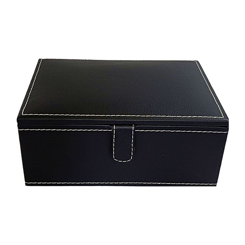 Black Leatherette Gift Box (single partition with stitching)