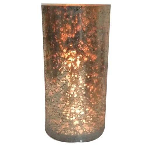 Cylindrical Mercury Glass Candle Holder