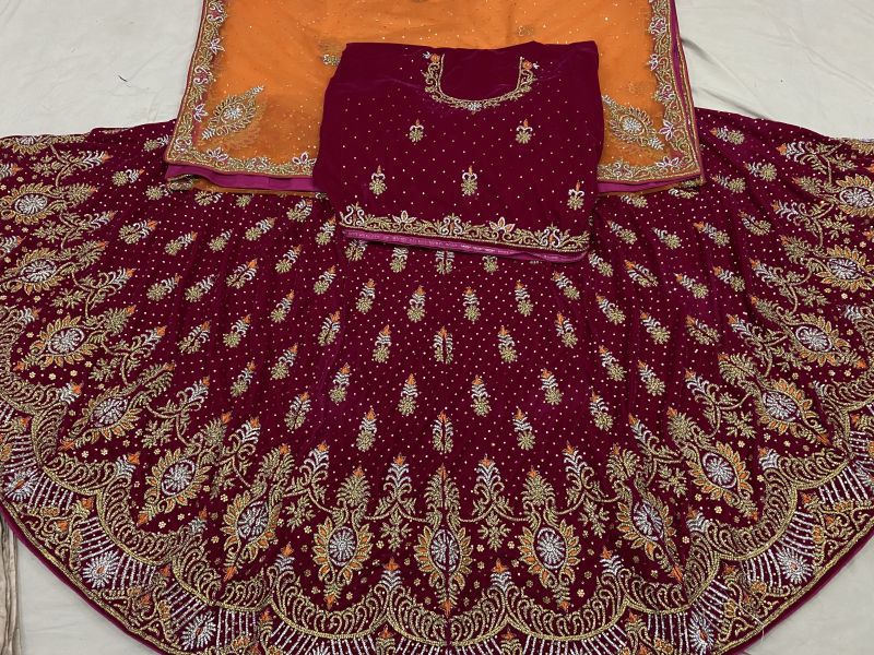 Ladies Maroon Party Wear Designer Lehenga Choli