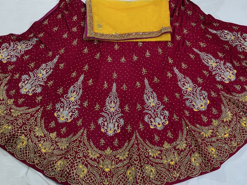Lucknow Chikan /Lucknavi Lehanga/Choli/dupatta with mukaish work For  details contact us on whatsapp at +91-7408242361 | Lehnga designs, Party  wear lehenga, Fabric