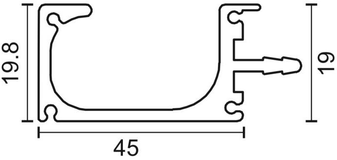 Aluminium G End Cap Profile Handle