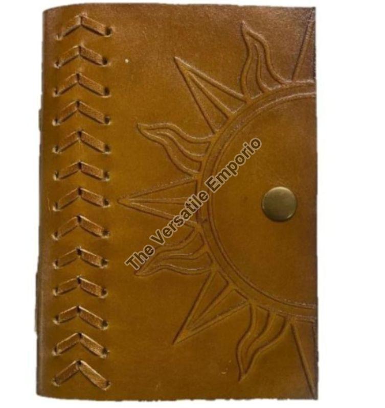 Brown Leather Journal with Snap Button