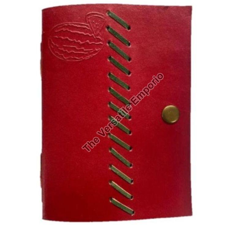 Red Leather Journal with Snap Button