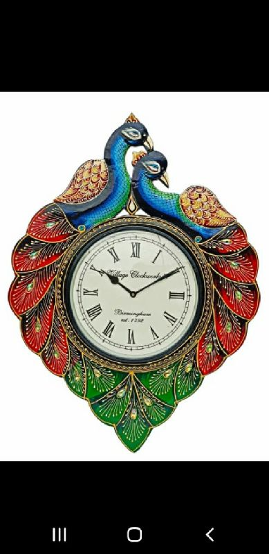 Multicolor Analog Decorative Floral Wall Hanging Watch, For Home, Size:  25
