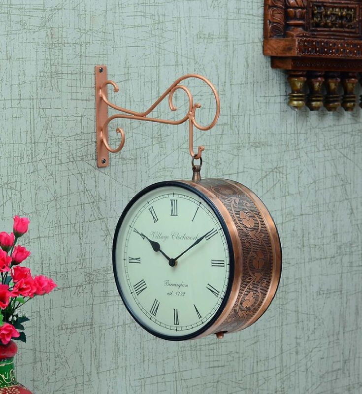 12inch Metal Copper Railway Wall Decor Clock