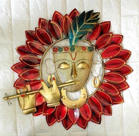 Metal Krishna Leaf Led Wall Decor Frame