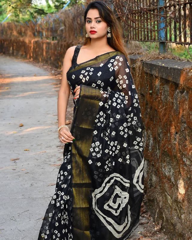 batik style hd print saree