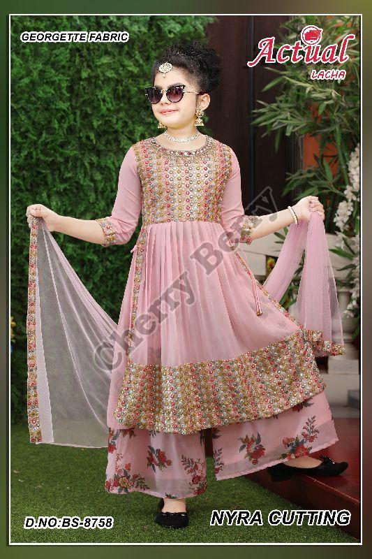 Elegant Flared Anarkali Indian Frock Style Dress - Asian Party Wear