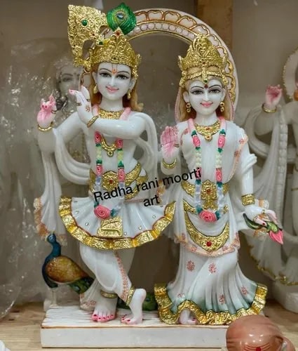 Radha Krishan Marble Moorti