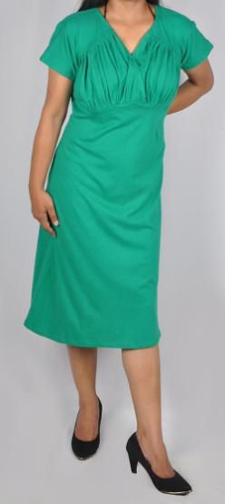 Knee Length with Chest Pleat Maternity Dress