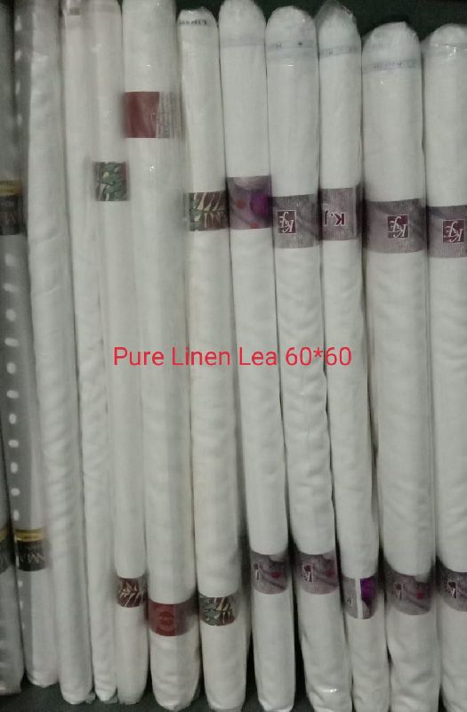 100% Pure White Linen Lea 60*60 Fabrics