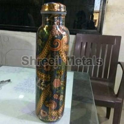 Pure Printed Copper Water Bottle