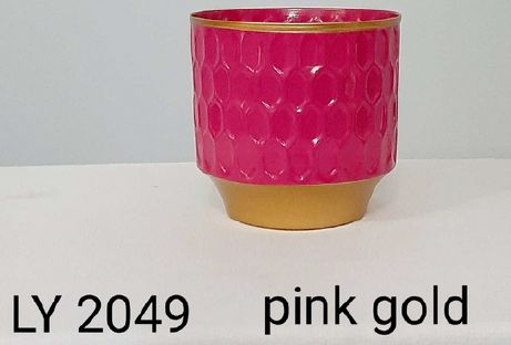 Pink Gold Metal Planter